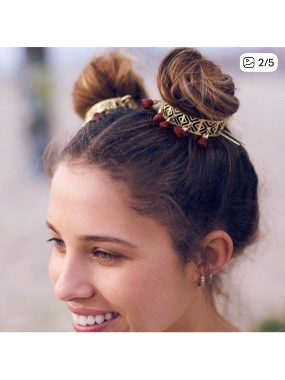 Jen Atkinson x Chloe + Isabel Silver Bun Single Cuff with Tassels New